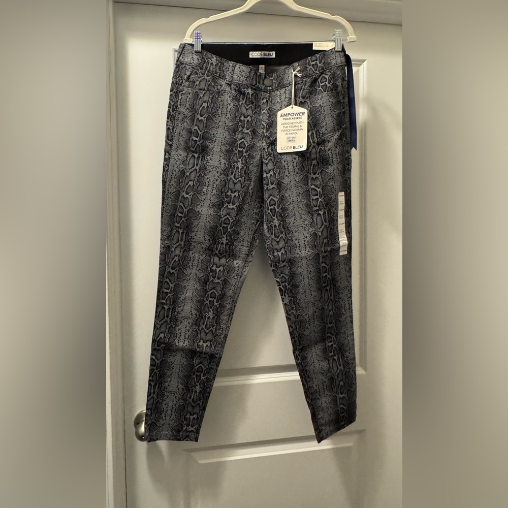 Code Bleu Black and White Snakeskin Pants